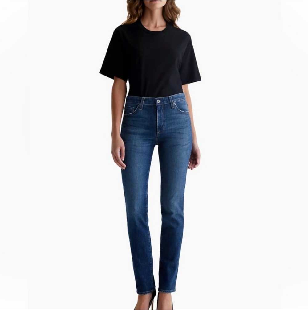 AG Adriano Goldschmied Women's The Stilt Cigarette Dark Blue Wash Jeans